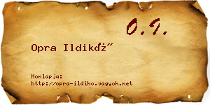 Opra Ildikó névjegykártya